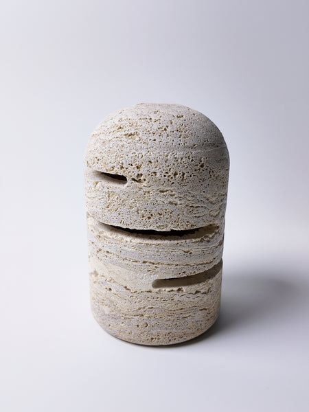 Luna-Travertine Cylindrical Night Light |Desktop Ambient Light