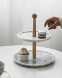 Marble Cake Stand | 2 tier marble stand | 2 tier cake stand