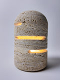Luna-Travertine Cylindrical Night Light |Desktop Ambient Light | Ambient Lamp
