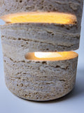 Luna-Travertine Cylindrical Night Light |Desktop Ambient Light | Ambient Lamp