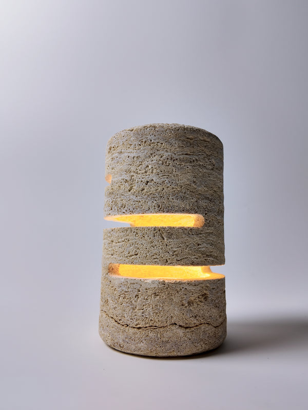 Luna-Travertine Cylindrical Night Light |Bathroom Night Light | Decorative Night Lights