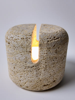 Luna-Travertine Small Night Light|Desktop Ambient Light | Ambient Desk Lighting