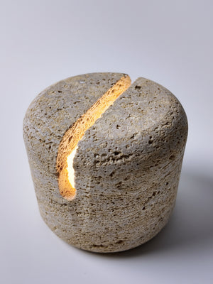 Luna-Travertine Small Night Light|Desktop Ambient Light | Ambient Desk Lighting