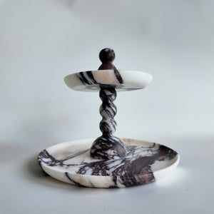 Calacatta Viola Cake Stand | 2 tier marble stand | 2 tier cake stand