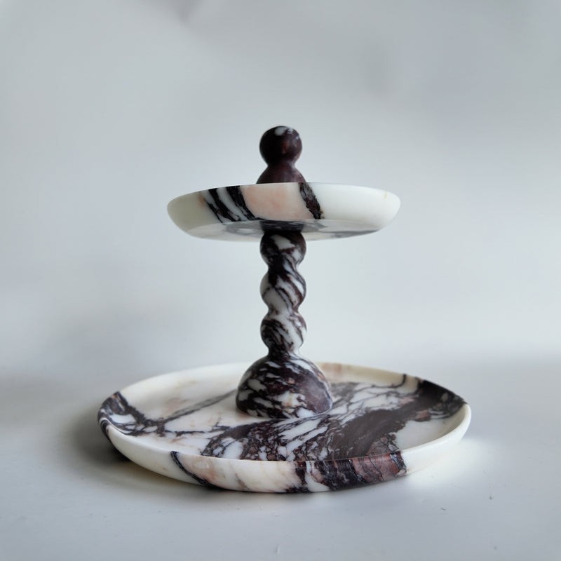 Calacatta Viola Cake Stand | 2 tier marble stand | 2 tier cake stand