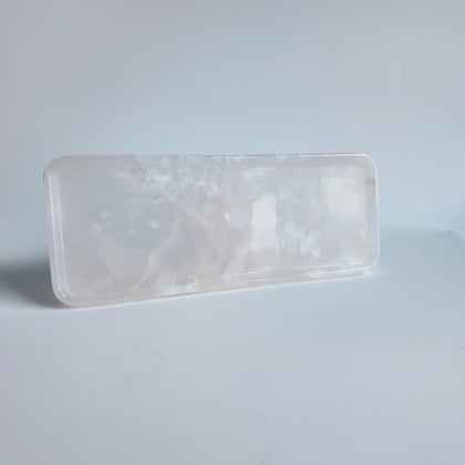 Pink Onyx Rectangular Tray | Natural Stone Vanity Tray for Perfume, Jewelry & Table Decor