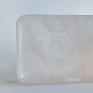 Pink Onyx Rectangular Tray | Natural Stone Vanity Tray for Perfume, Jewelry & Table Decor