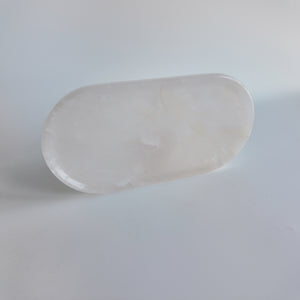 Pink Onyx Oval Vanity Tray | Natural Stone Jewelry & Perfume Tray for Dresser Decor