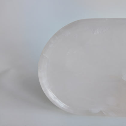 Pink Onyx Oval Vanity Tray | Natural Stone Jewelry & Perfume Tray for Dresser Decor