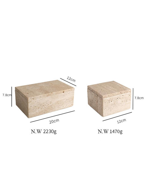 Travertine Storage Box | Storage Containers | Small Storage Box with L ...
