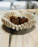 Beige Travertine Fluted Bowl | Wedding Table Decorations | Fruit Tray