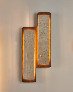 Travertine Double Sconce | Lounge Wall Lights | Indoor Wall Sconce Lighting