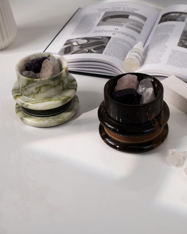 Marble Candle Holders | Candle Stand Holder | Green Forest Candle Holders