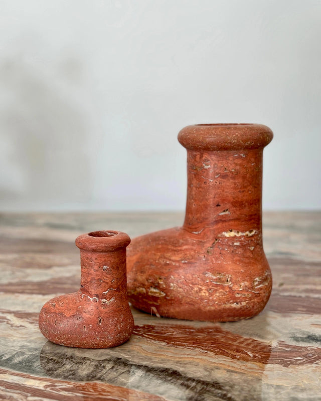 Red Travertine Shoes Ornaments | Housewarming Gift Ideas | Table Centerpieces