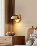 Beige Travertine Semicircle Wall Lamp