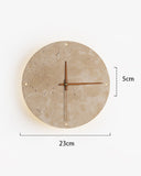 Beige Travertine Clock Wall Lamp