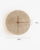 Beige Travertine Clock Wall Lamp