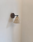 Beige Travertine Tapered Wall Lamp