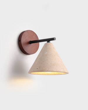 Beige Travertine Tapered Wall Lamp