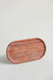 Red Travertine Oval Tray | Perfume Tray For Dresser Dining Table Decor