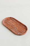 Red Travertine Oval Tray | Perfume Tray For Dresser Dining Table Decor