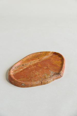 Red Travertine Irregular Tray | Best Gift For Housewarming Party