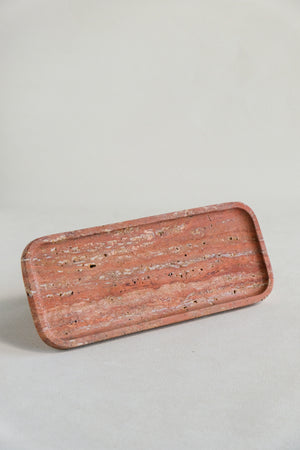 Red Travertine Rectangular Tray | Wedding Decor Housewarming Party Present