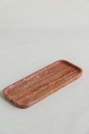 Red Travertine Rectangular Tray | Wedding Decor Housewarming Party Present