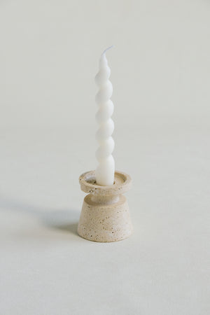White Travertine Candle Centerpieces | Candle Holders For Pillar Candles