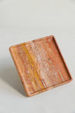 Red Travertine Square Tray | Wedding Party Table Decor