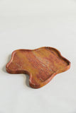 Unique Shaped Red Travertine Tray | Dining Table Decor