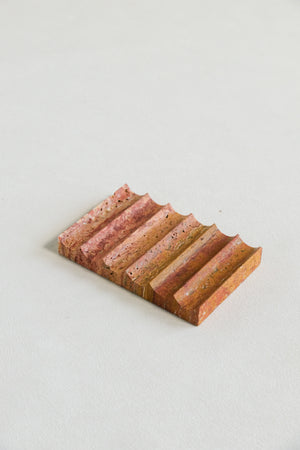 Red Travertine Soap Dish | Self Draining Soap Dish