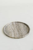 Silver Travertine Round Tray | New Home Presents Wedding Table Decorations