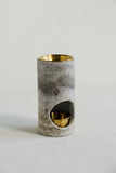 Silver Travertine Candle Jars | Marble Incense Holder for Meditation