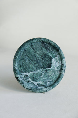 Round Verde Alpi Tray | Round Marble Tray Unusual Housewarming Gifts