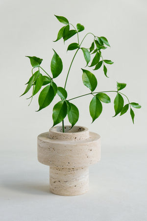 White Travertine Vase | Decorative Vase  Table Centerpieces