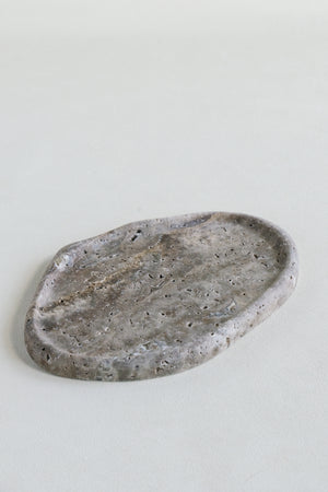 Silver Travertine Irregular Tray | Jewelry Tray For Dresser