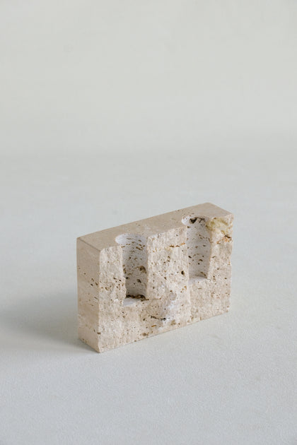 White Travertine Candle Holder | Candle Centerpieces