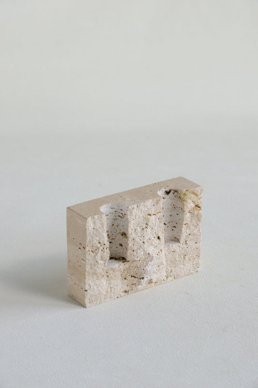 White Travertine Candle Holder | Candle Centerpieces