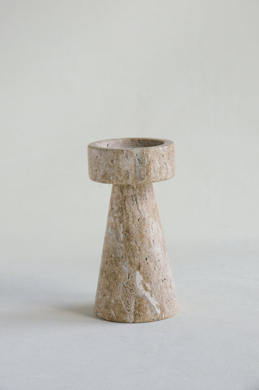 White Travertine Candle Holder |Tapered Candlesticks Candle Stick Holder
