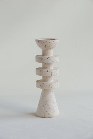 White Travertine Candle Stick Holder |Tapered Candlesticks Candle Stand Holder