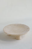 Marble Vanity Tray | White Travertine Tripod Base Storage