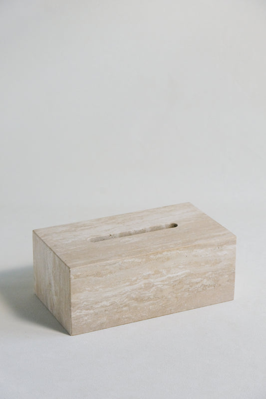 White Travertine Tissue Box | Tissue Box With Cover