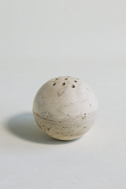 Beige Travertine Sphere Incense Burner | Small Incense Burner