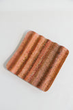 Wave-Shaped Red Travertine Tray | Precious Housewarming Gift