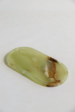 Green Onyx Oval Tray | Dresser Organizer Tray Marble Jewelry Tray