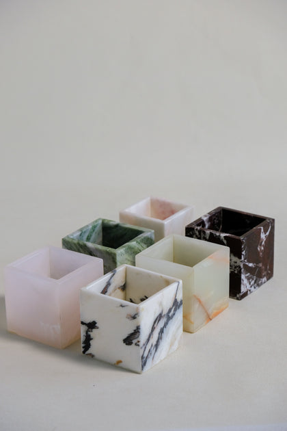 Pink Onyx Candle Holders