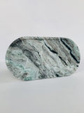 Green Cloud Marble Square Round Tray