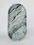 Green Cloud Marble Square Round Tray
