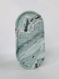 Green Cloud Marble Square Round Tray